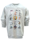 Zodiac Grafik Baskılı Sweatshirt Gri